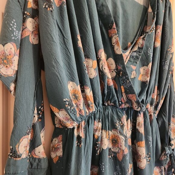 Free People Tuscan Dreams Tunic Top Turquoise Pink White Medium πΈ - Picture 10 of 16